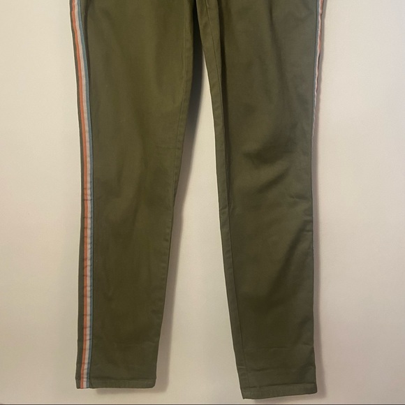 Roxy Poetry Mountains & Waves Side Striped Khaki Green Chinos Trousers Size 25 - Picture 7 of 11